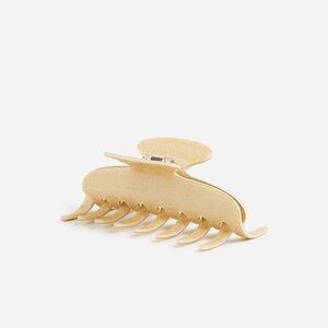 J. Crew Gold Hair Accessory with Curved Shape and Multiple Teeth